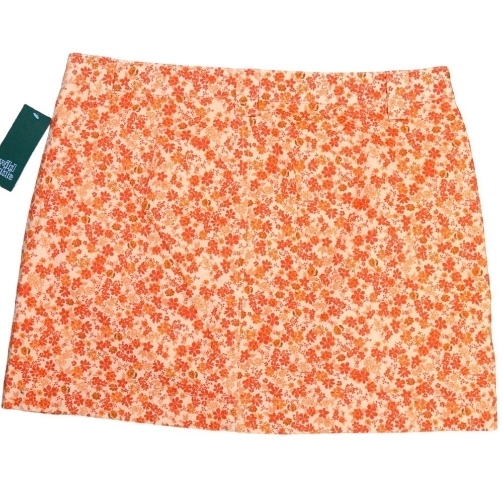 Wild Fable Ditsy Floral Print Autumn Orange Mini Skirt,‎ Size 12 NEW - Picture 5 of 5